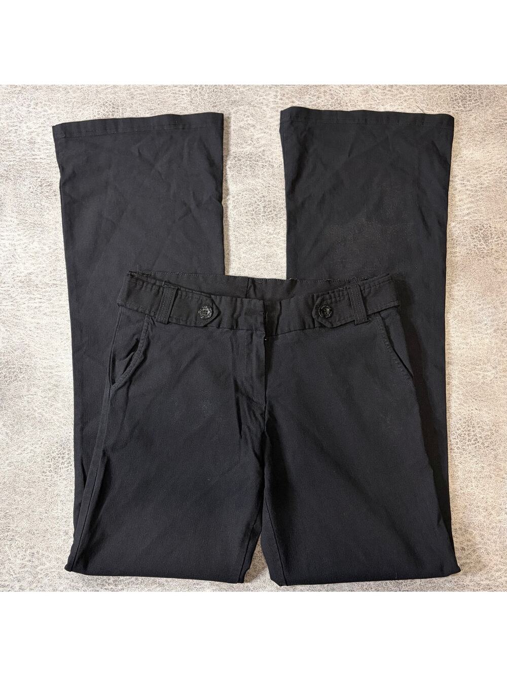 Y2k Ponny Tail Black Flare Trousers
